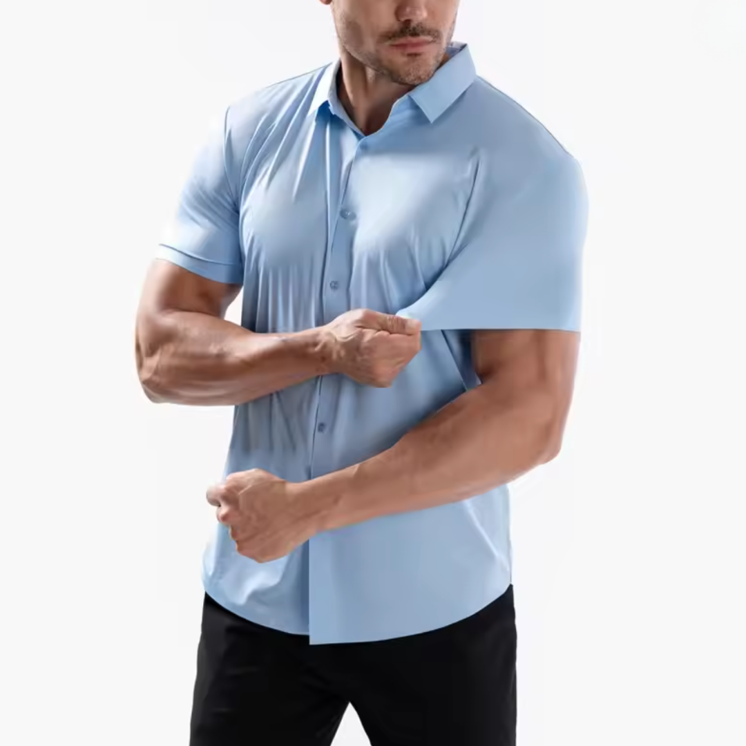 RENZO | FITTED STRETCH SHORT-SLEEVED SHIRT