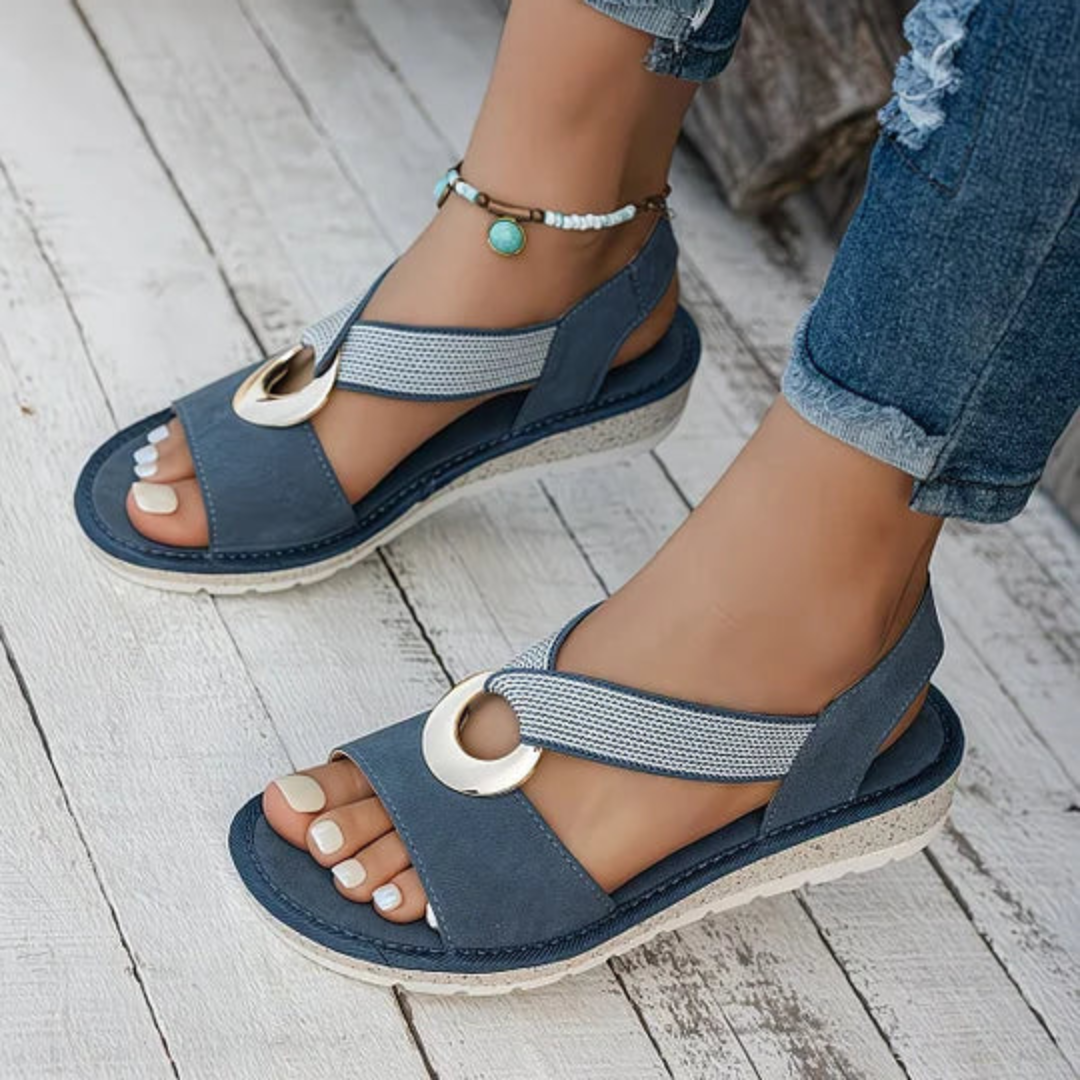 MICHELA | WEDGE SANDALS WITH ELASTIC STRAPS