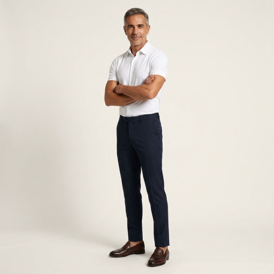 RENZO | FITTED STRETCH SHORT-SLEEVED SHIRT
