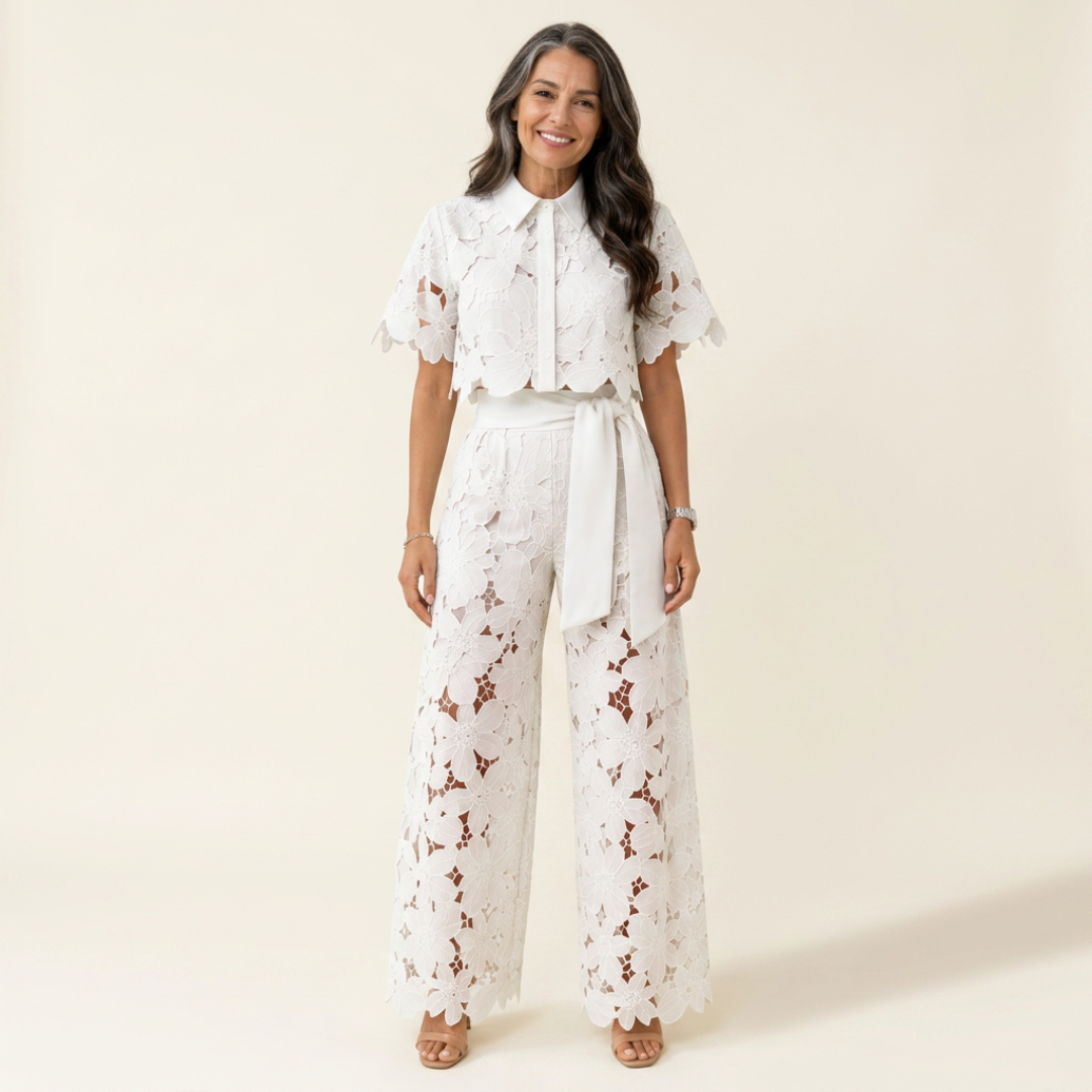 MELISA | ELEGANT TWO-PIECE SUIT WITH FLORAL PRINT