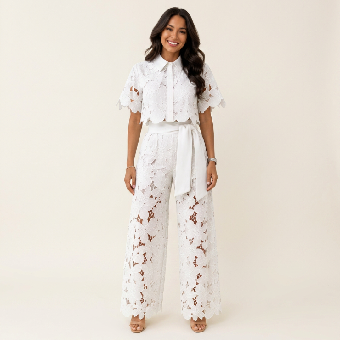MELISA | ELEGANT TWO-PIECE SUIT WITH FLORAL PRINT