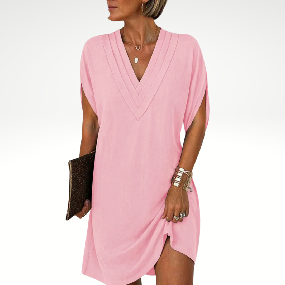 ANNINA | ELEGANT V-NECK DRESS