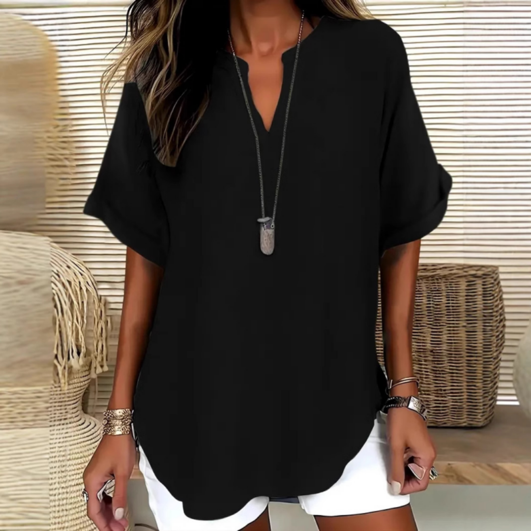 SILVIA | LIGHTWEIGHT V-NECK TOP