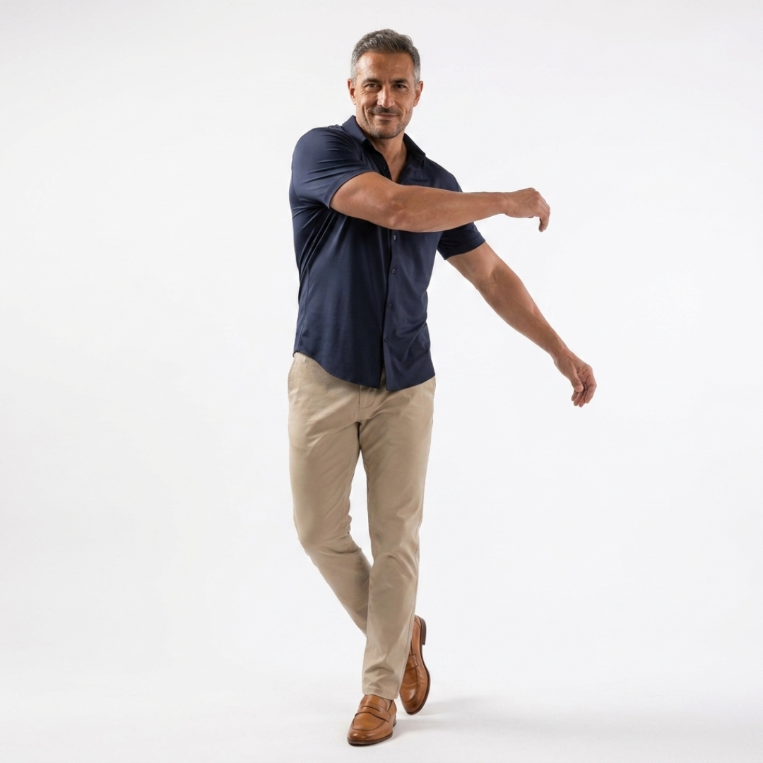 RENZO | FITTED STRETCH SHORT-SLEEVED SHIRT