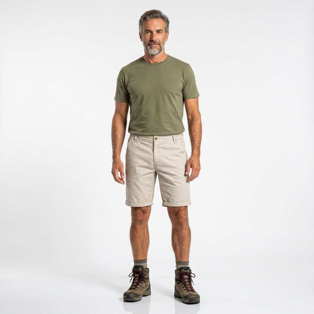 TADDEO | 100% COTTON SHORTS WITH ELASTIC WAIST