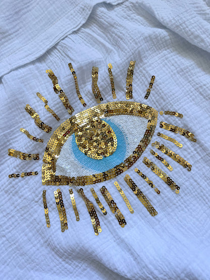 LUCIA | OVERSIZED SEQUIN EYED SHIRT