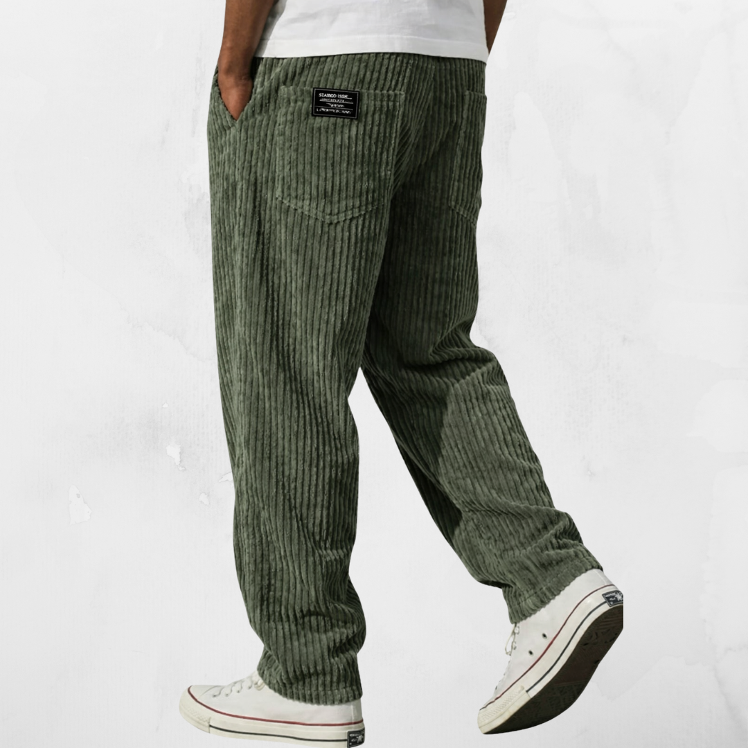 FIRST | VELVET TROUSERS WITH A RELAXED FIT