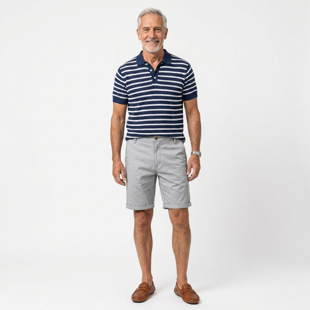 TADDEO | 100% COTTON SHORTS WITH ELASTIC WAIST