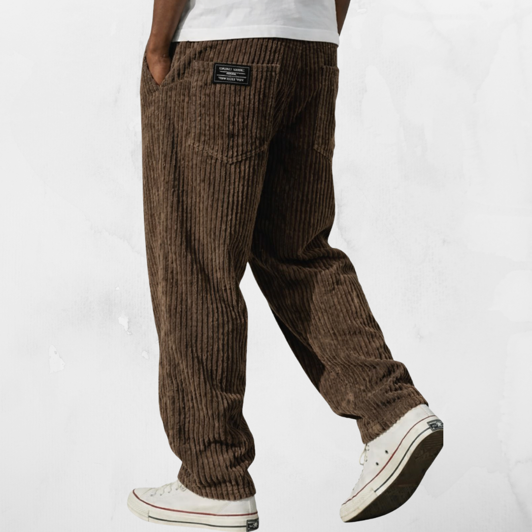 FIRST | VELVET TROUSERS WITH A RELAXED FIT