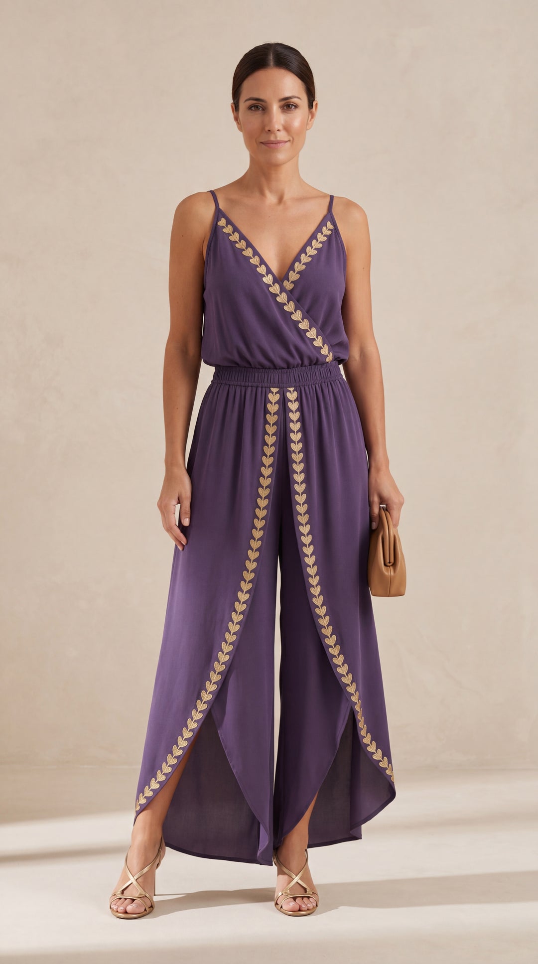 ADRIANA | SUMMER JUMPSUIT WITH GOLD DETAILS