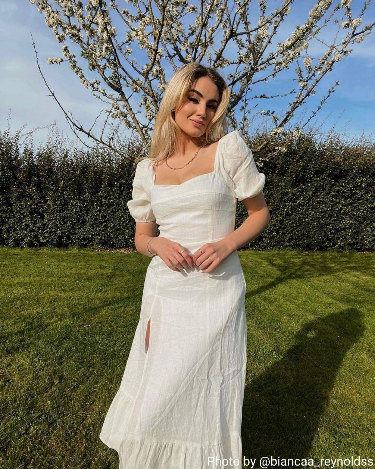 DILETTA | MIDI DRESS WITH PUFFED SLEEVES