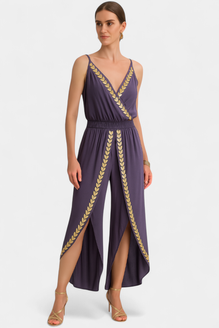 ADRIANA | SUMMER JUMPSUIT WITH GOLD DETAILS