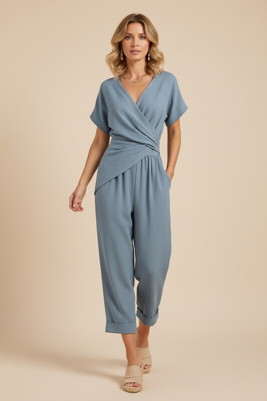 ROSELLA | TWO-PIECE SUIT WITH FRONT BELT