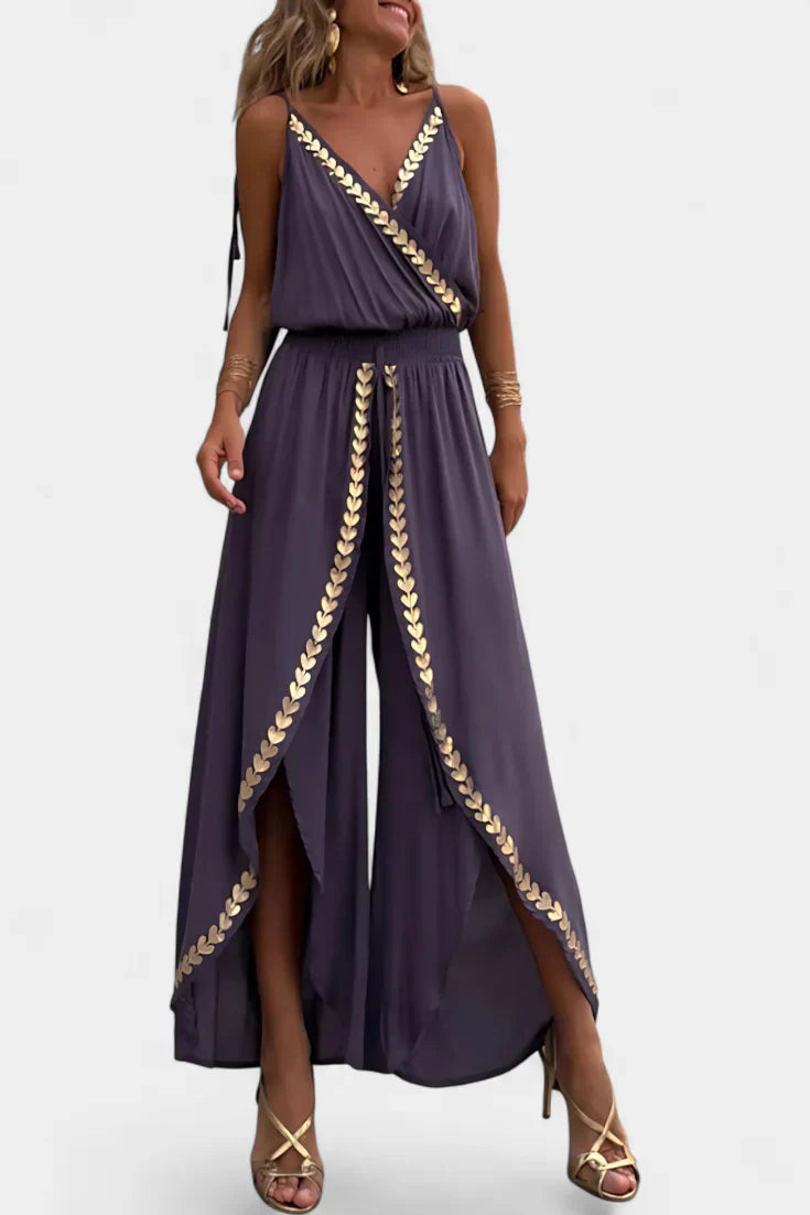 ADRIANA | SUMMER JUMPSUIT WITH GOLD DETAILS