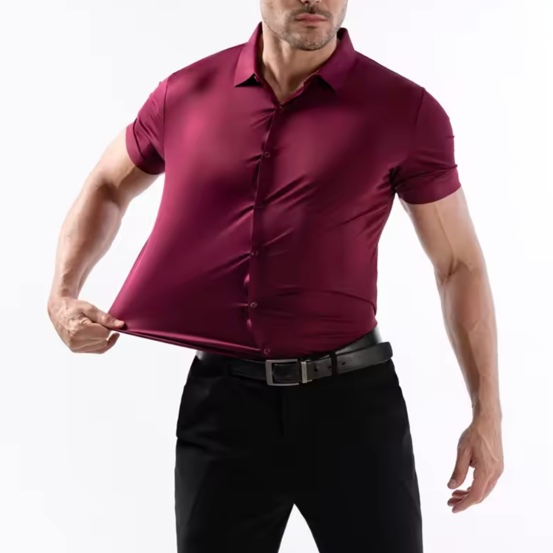RENZO | FITTED STRETCH SHORT-SLEEVED SHIRT