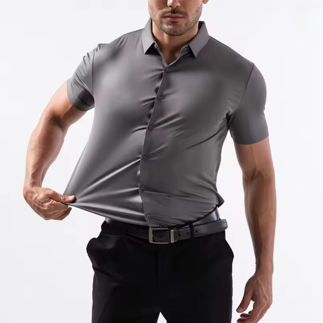 RENZO | FITTED STRETCH SHORT-SLEEVED SHIRT