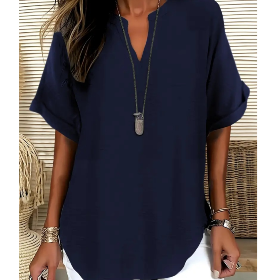 SILVIA | LIGHTWEIGHT V-NECK TOP