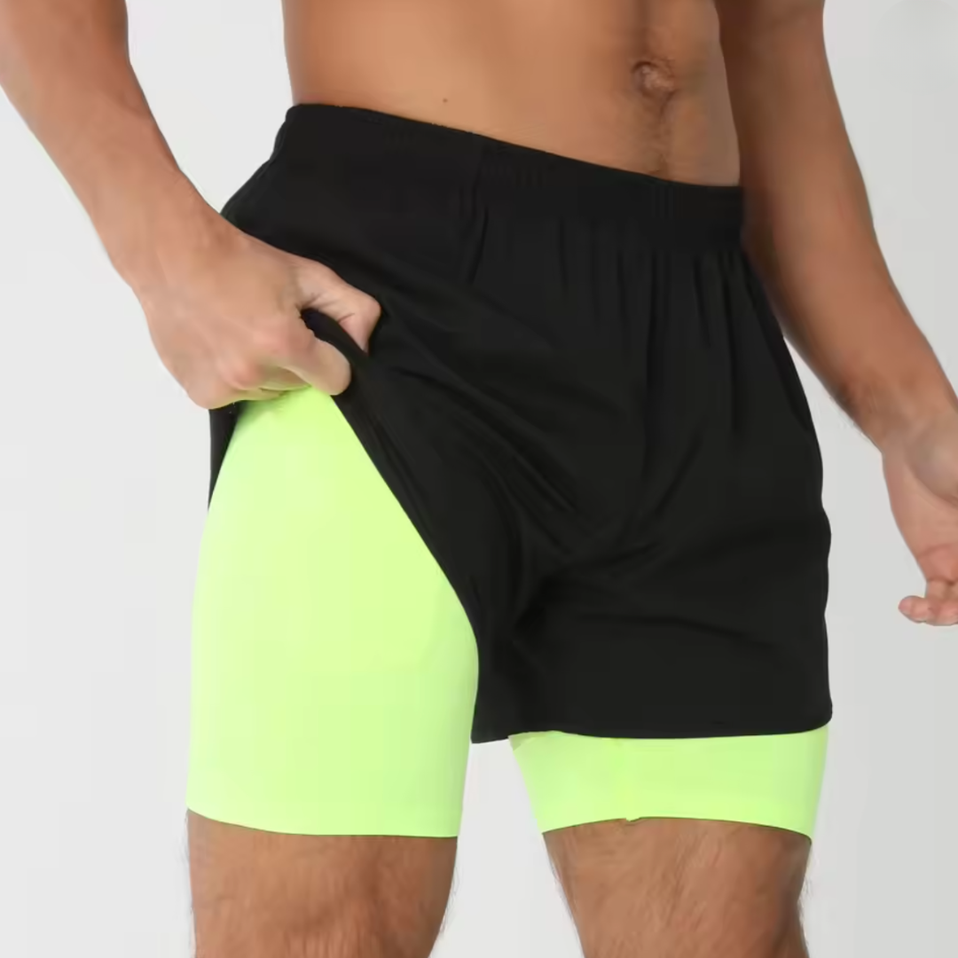 ROMOLO | 2-IN-1 QUICK-DRYING GYM SHORTS