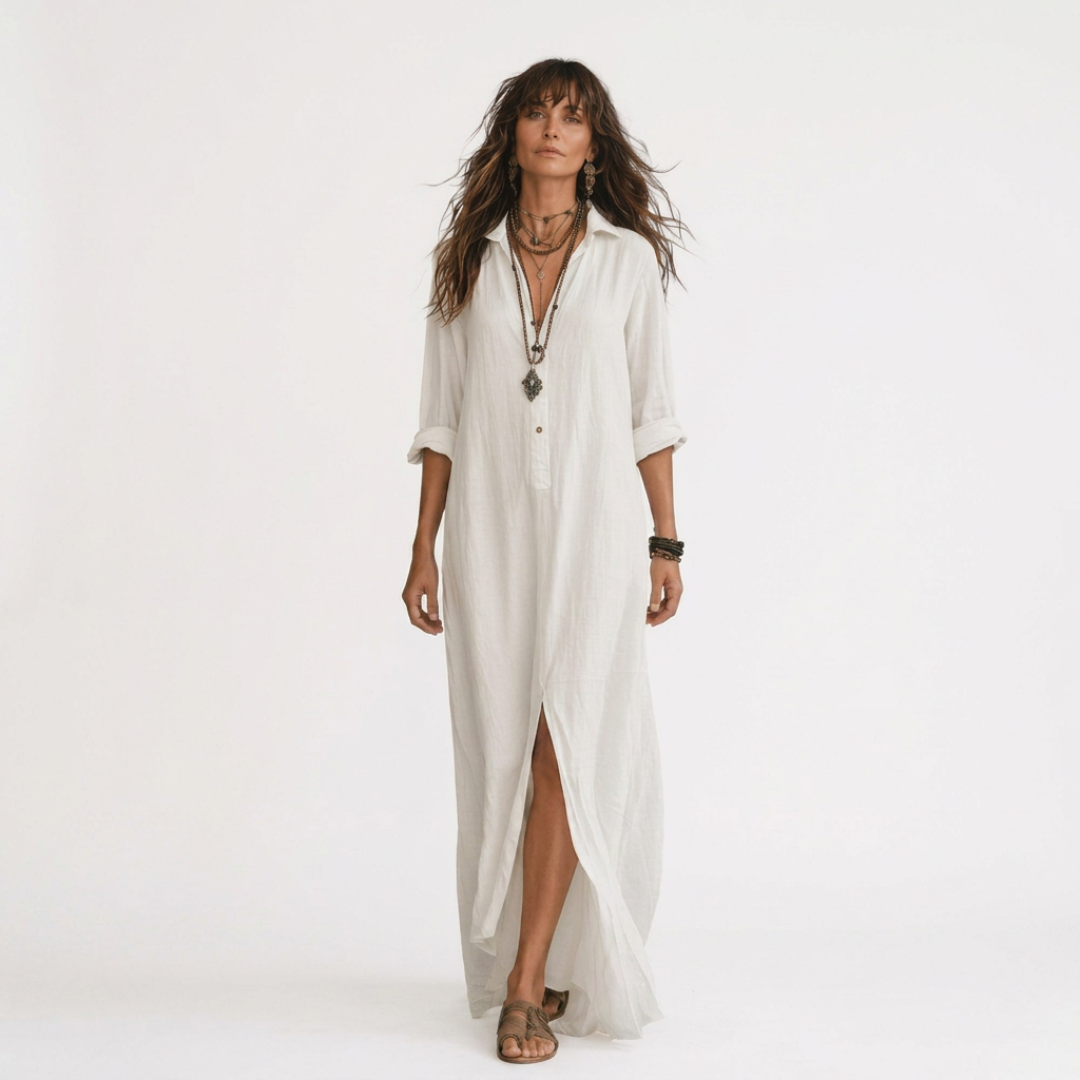 CAMILA | FROM DAY TO EVENING MAXI DRESS WITH V-NECK