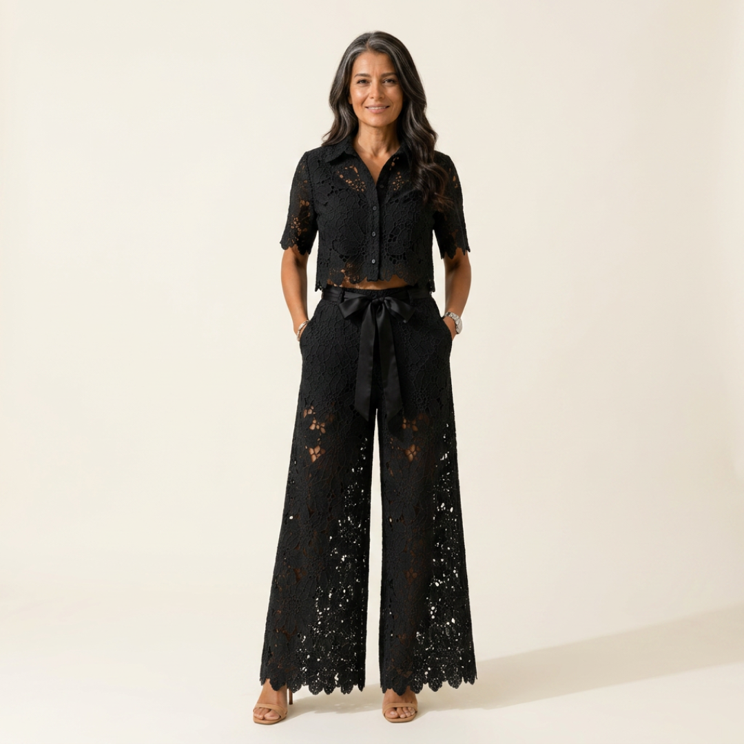 MELISA | ELEGANT TWO-PIECE SUIT WITH FLORAL PRINT
