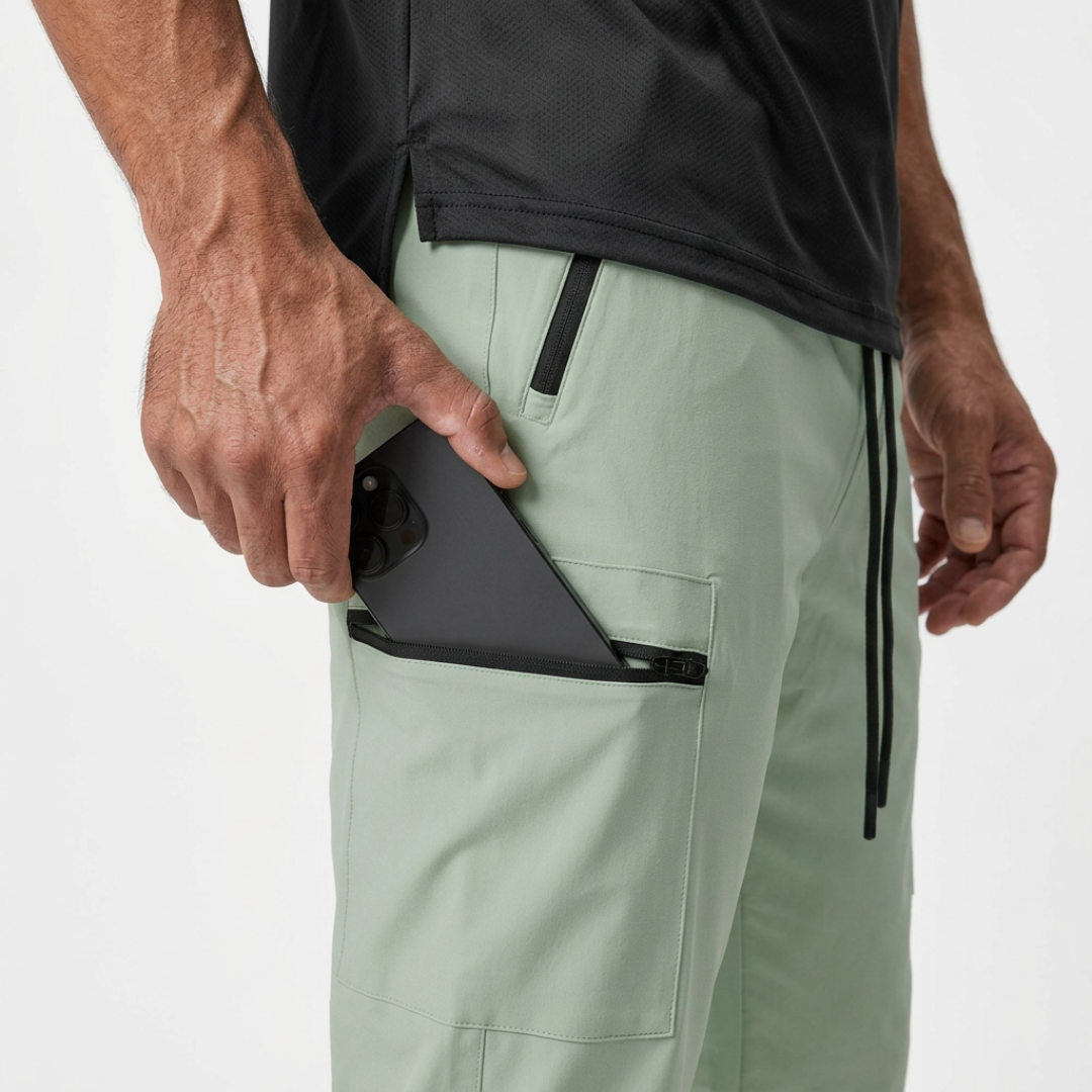 LAVE | QUICK-DRYING MULTI-PURPOSE CARGO PANTS WITH ELASTIC ANKLE CUFFS