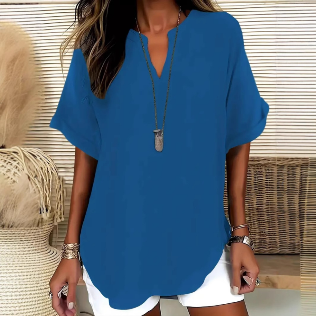 SILVIA | LIGHTWEIGHT V-NECK TOP