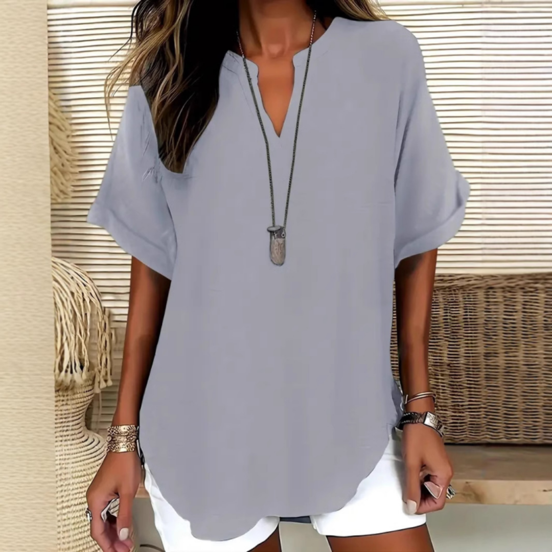 SILVIA | LIGHTWEIGHT V-NECK TOP