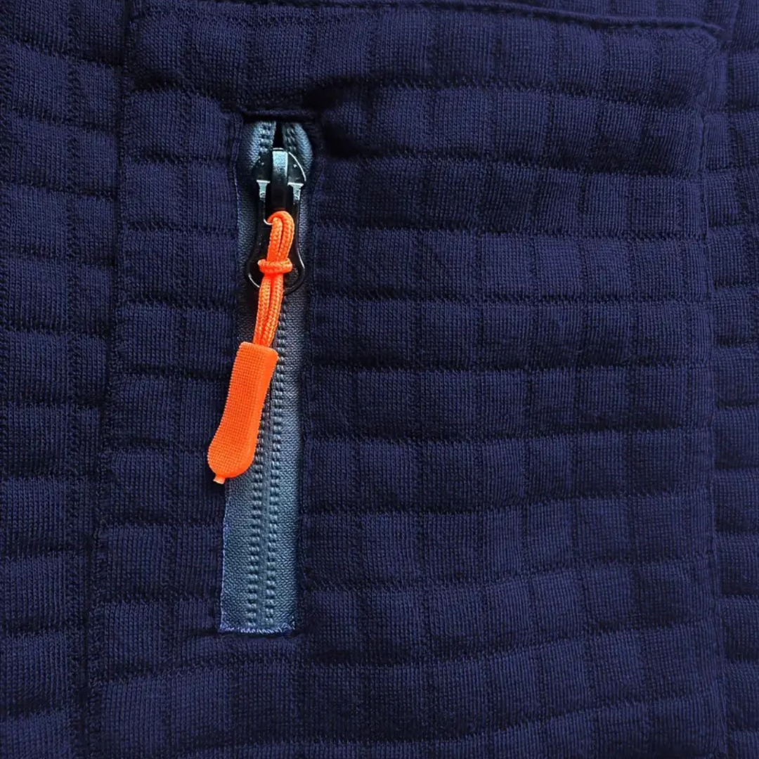 SANTO | LONG-SLEEVED POLO SHIRT WITH ZIP-UP POCKET ON THE ARM