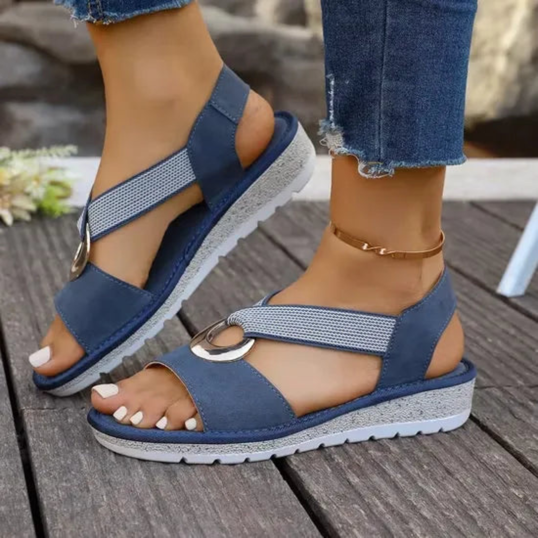 MICHELA | WEDGE SANDALS WITH ELASTIC STRAPS