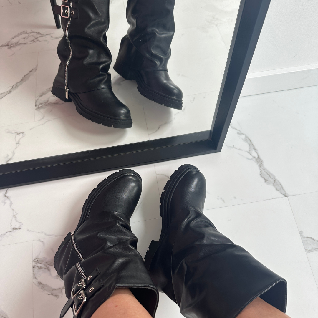 ZARA | COVERED ZIP BOOTS