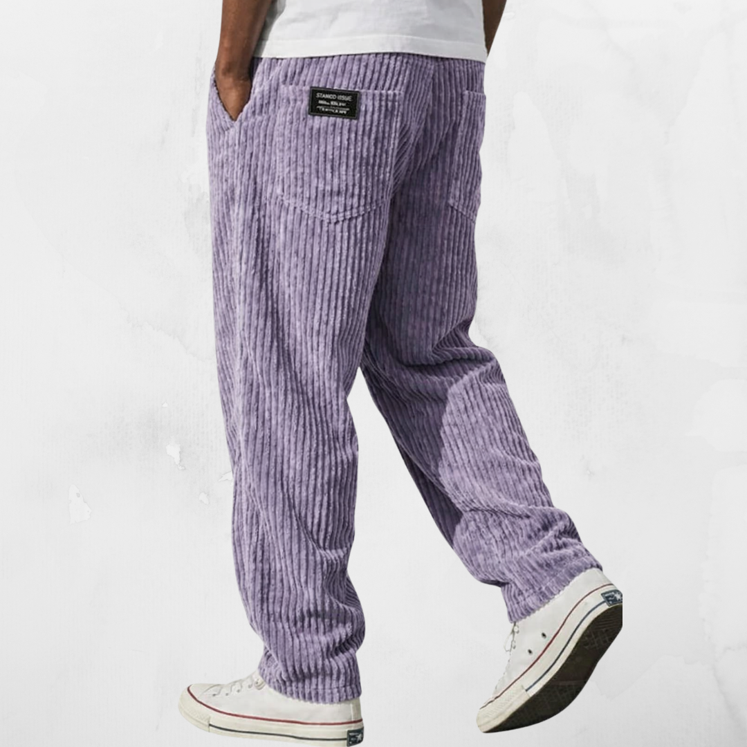 FIRST | VELVET TROUSERS WITH A RELAXED FIT