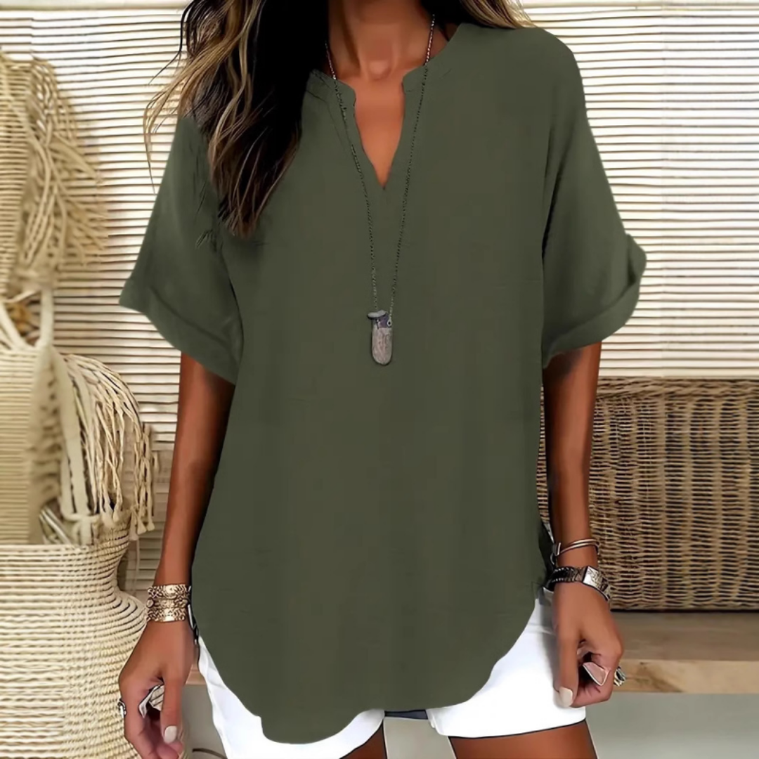 SILVIA | LIGHTWEIGHT V-NECK TOP