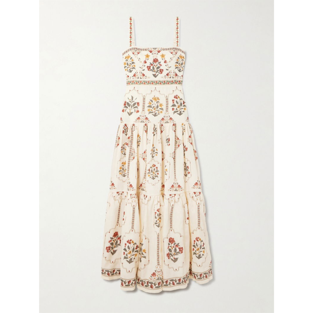 JENNY | FLORAL LINEN-COTTON BLEND MAXI DRESS