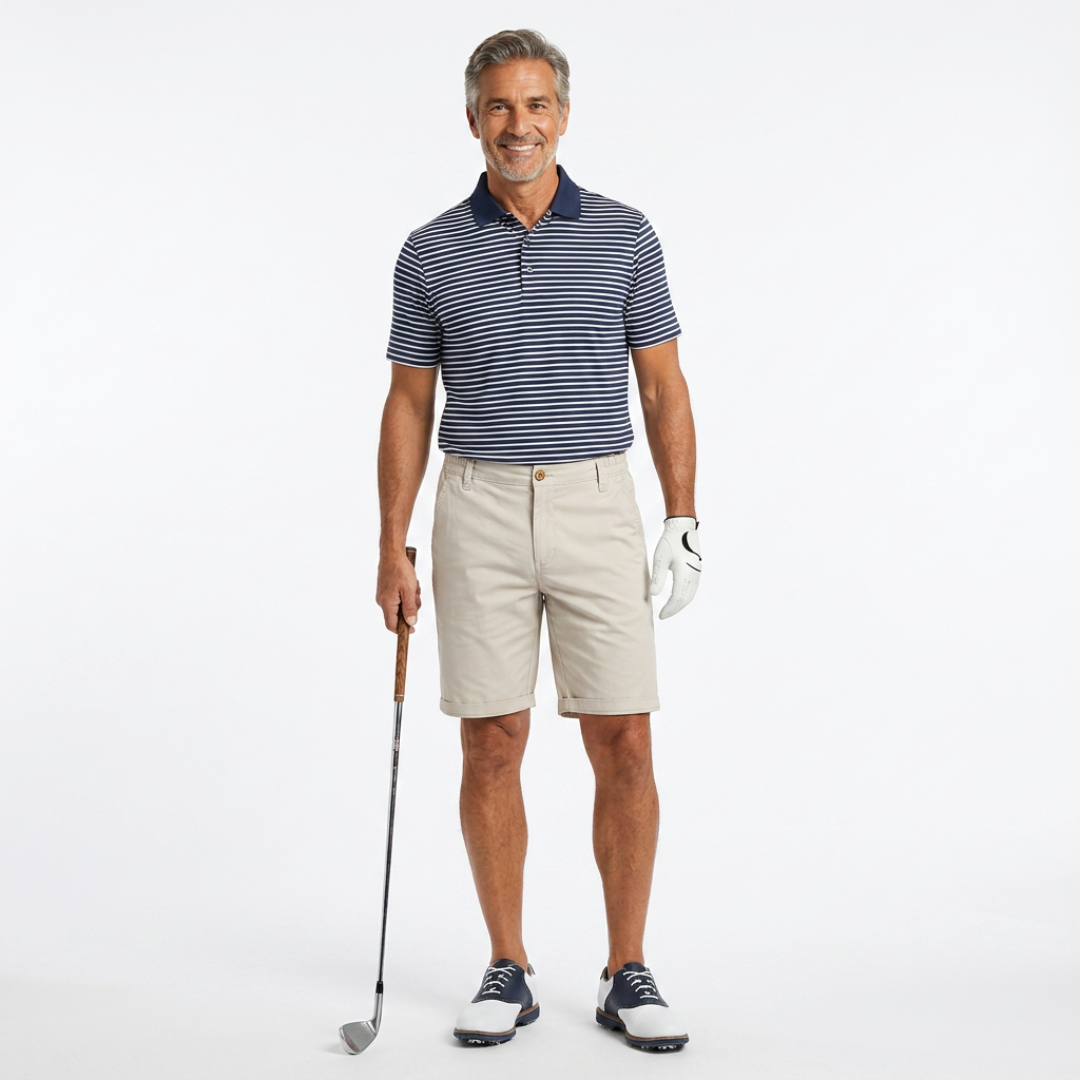 TADDEO | 100% COTTON SHORTS WITH ELASTIC WAIST