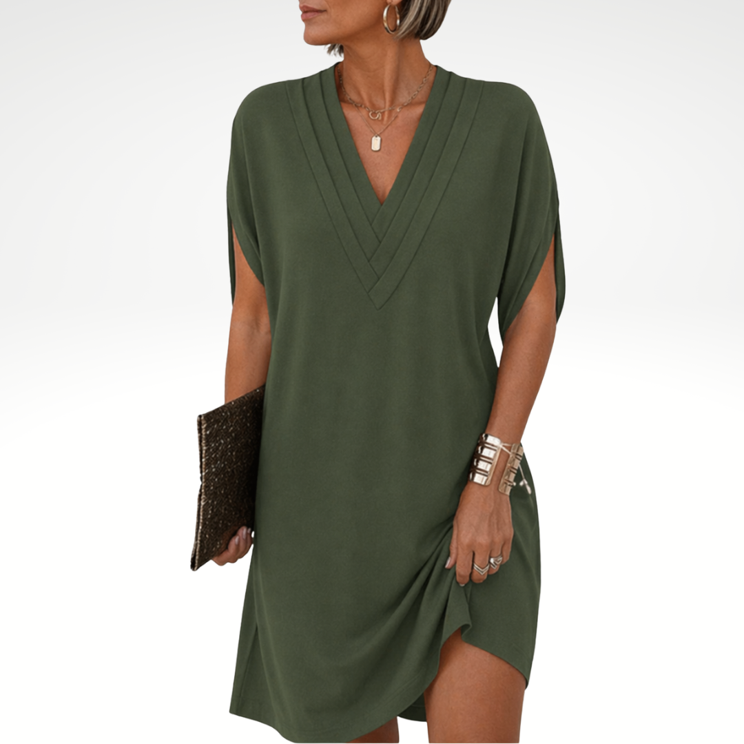 ANNINA | ELEGANT V-NECK DRESS
