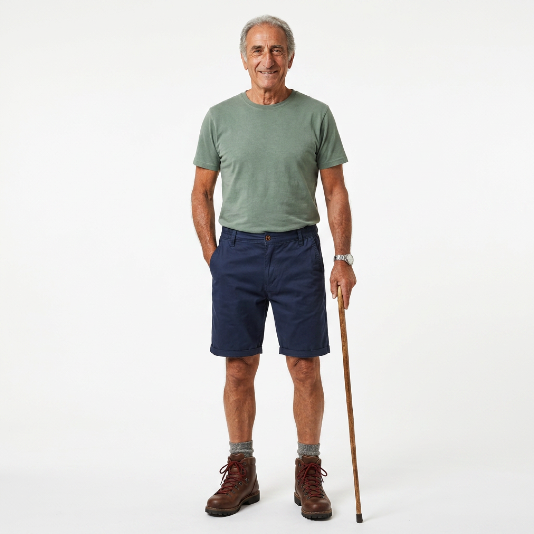 TADDEO | 100% COTTON SHORTS WITH ELASTIC WAIST