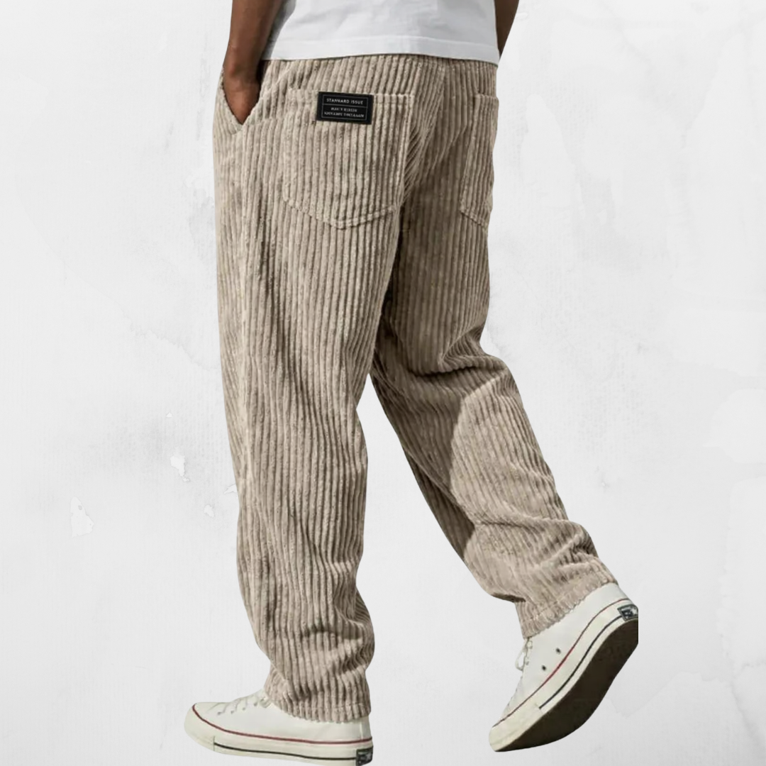 FIRST | VELVET TROUSERS WITH A RELAXED FIT