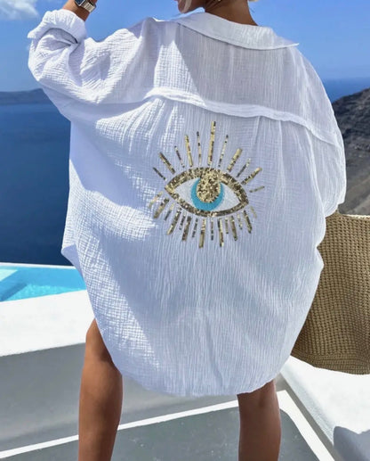LUCIA | OVERSIZED SEQUIN EYED SHIRT