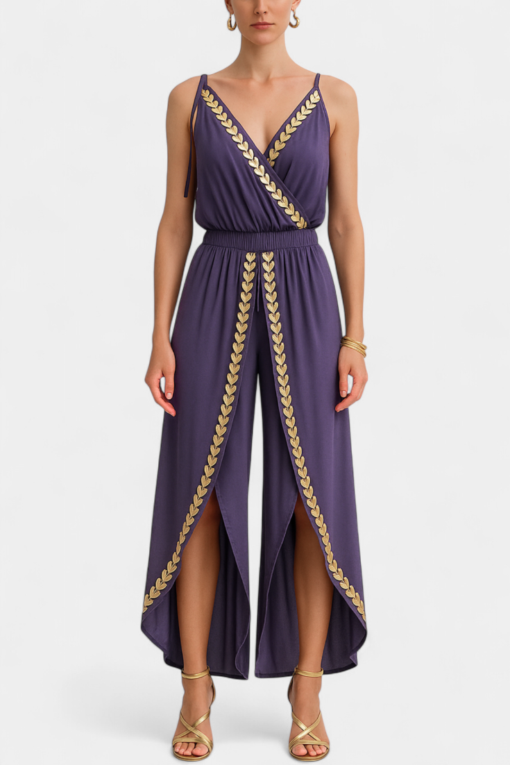 ADRIANA | SUMMER JUMPSUIT WITH GOLD DETAILS