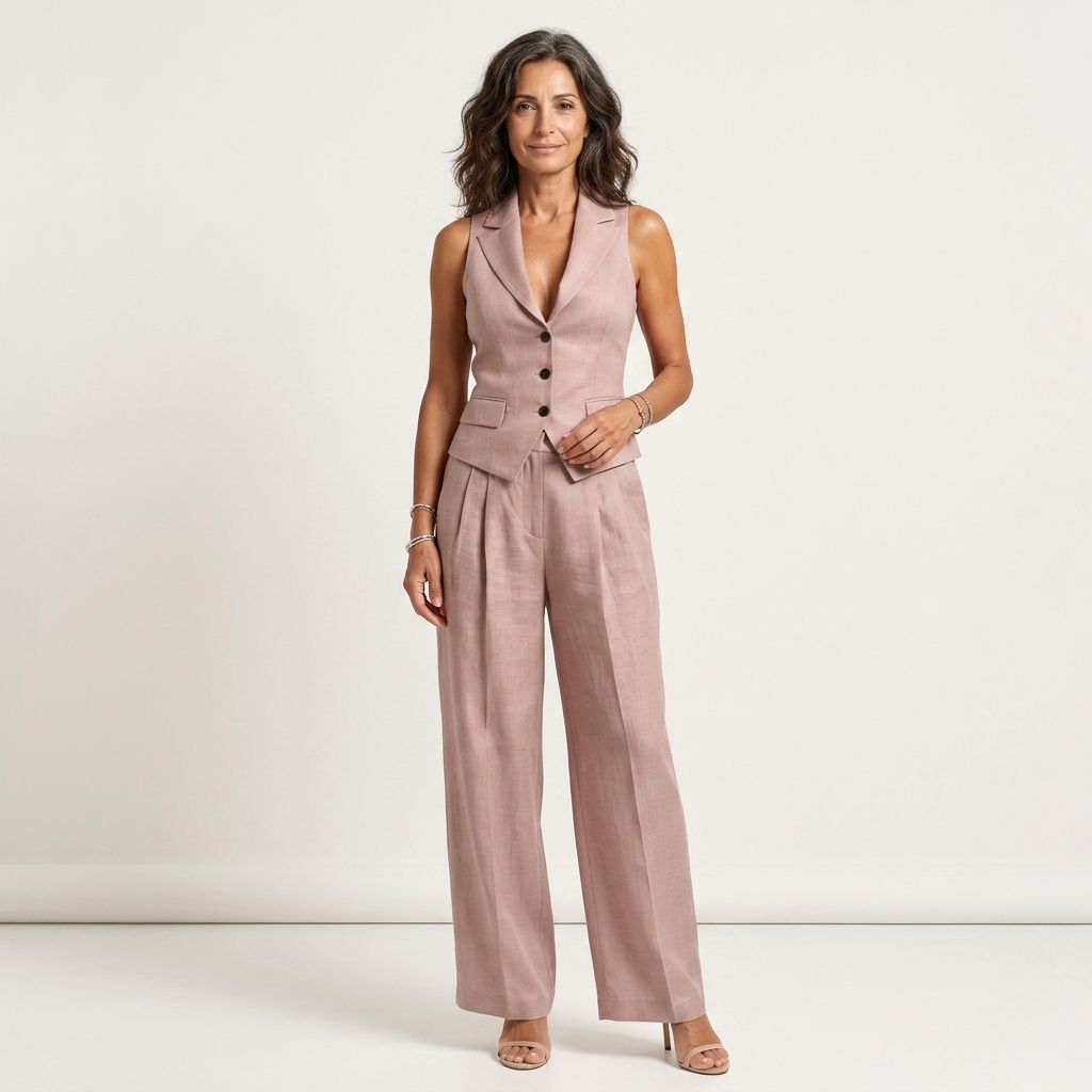 GEMMA | TWO-PIECE SUIT WITH V-NECK AND VEST