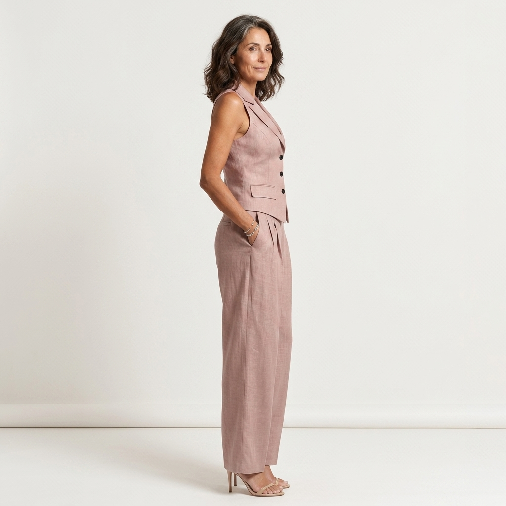 GEMMA | TWO-PIECE SUIT WITH V-NECK AND VEST
