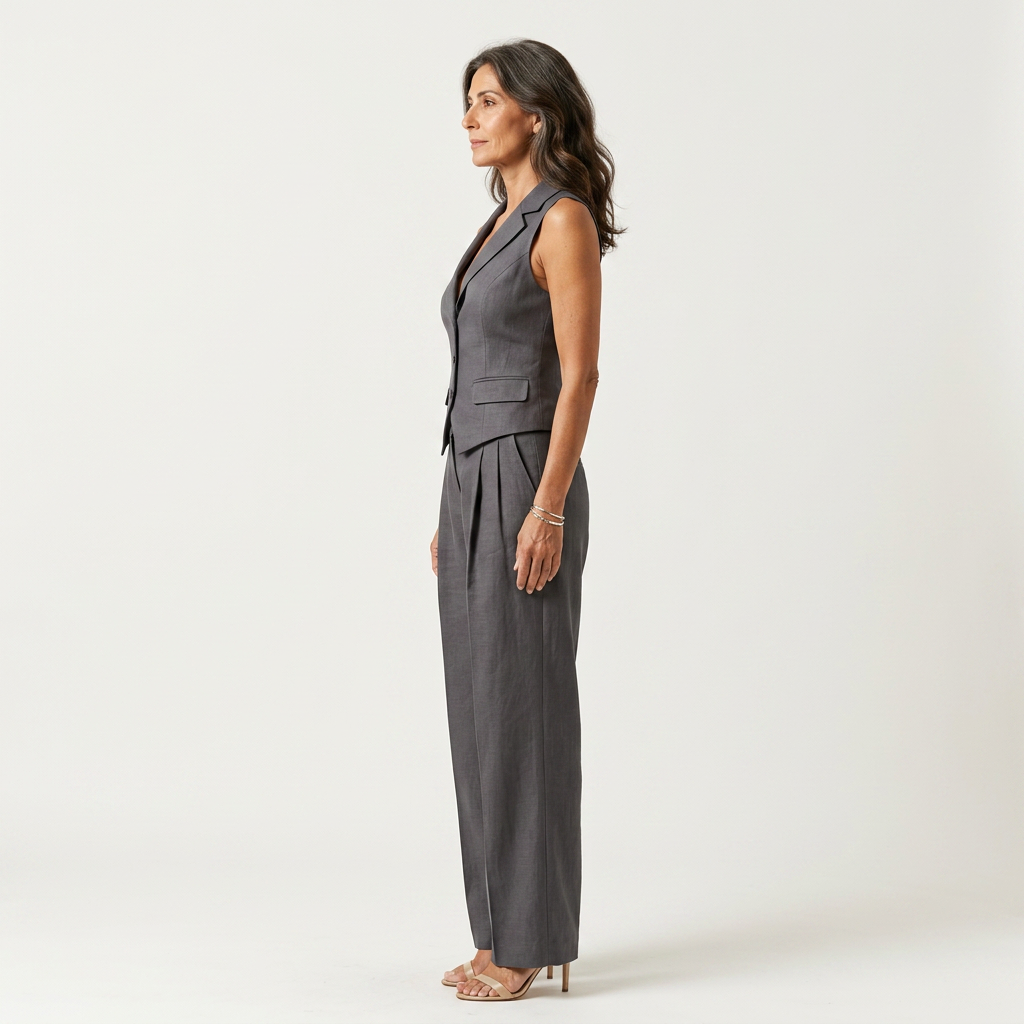 GEMMA | TWO-PIECE SUIT WITH V-NECK AND VEST