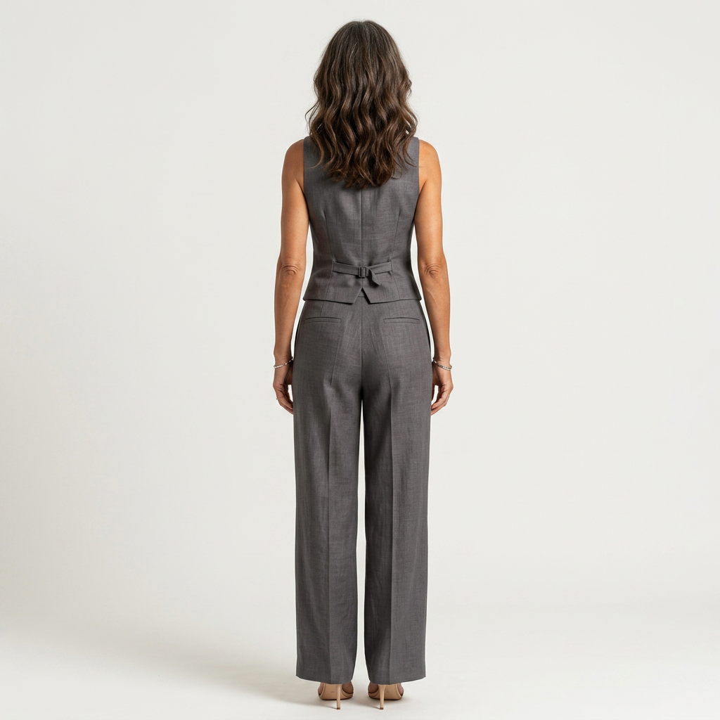 GEMMA | TWO-PIECE SUIT WITH V-NECK AND VEST