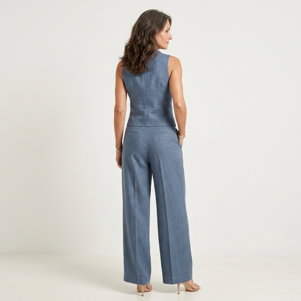 GEMMA | TWO-PIECE SUIT WITH V-NECK AND VEST