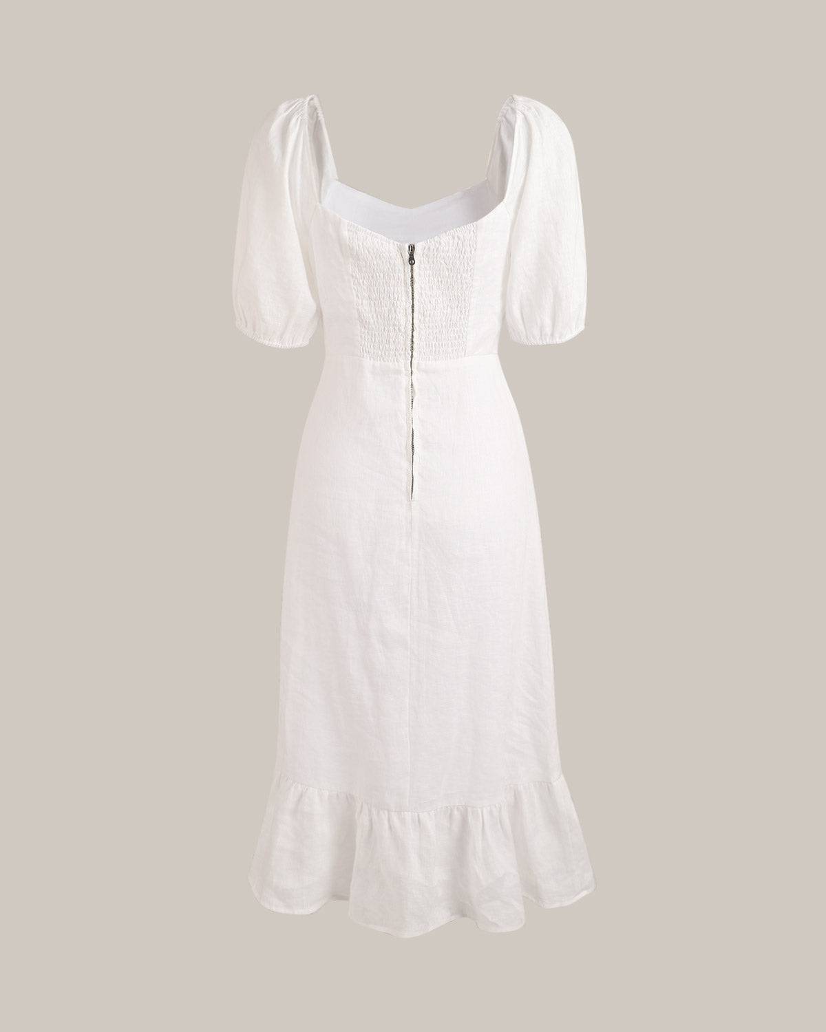 DILETTA | MIDI DRESS WITH PUFFED SLEEVES