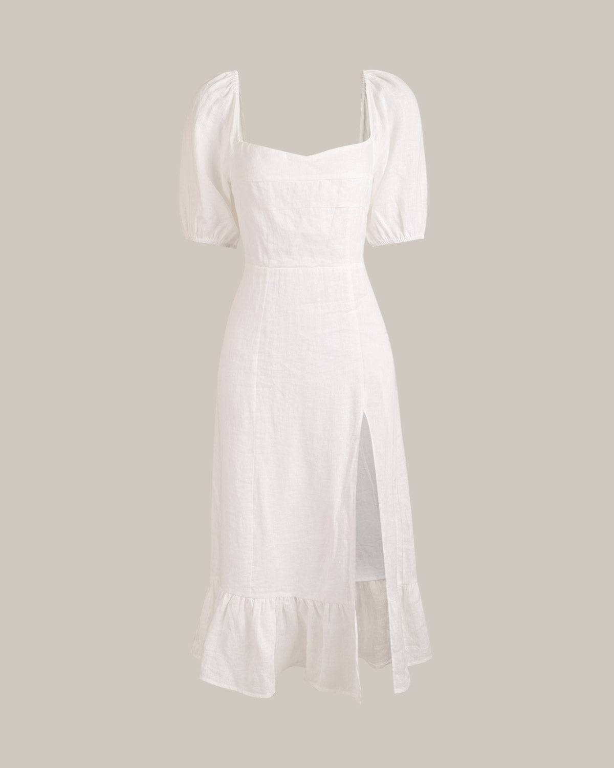DILETTA | MIDI DRESS WITH PUFFED SLEEVES